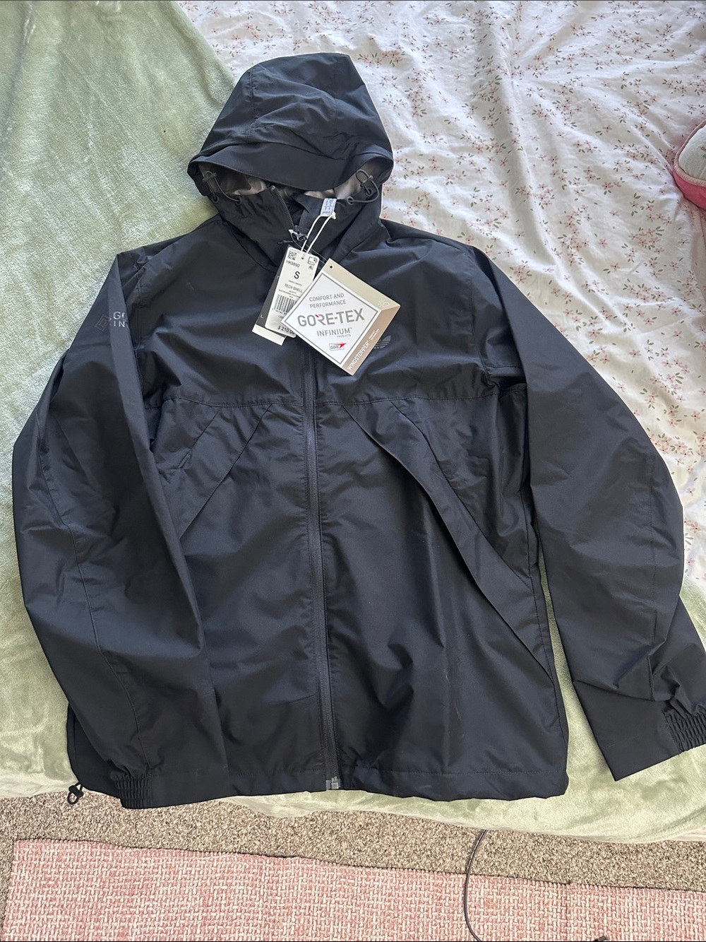 GORE-TEX adidas Men's Black Hooded Rain Jacket